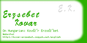 erzsebet kovar business card